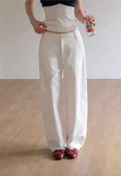 Wide Leg High Waist Belted Casual Pants