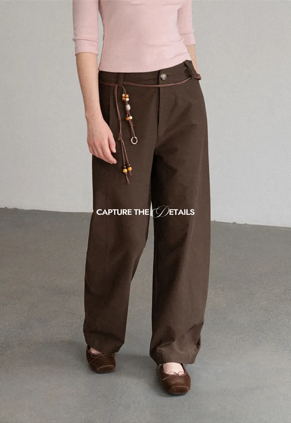 Wide Leg High Waist Belted Casual Pants