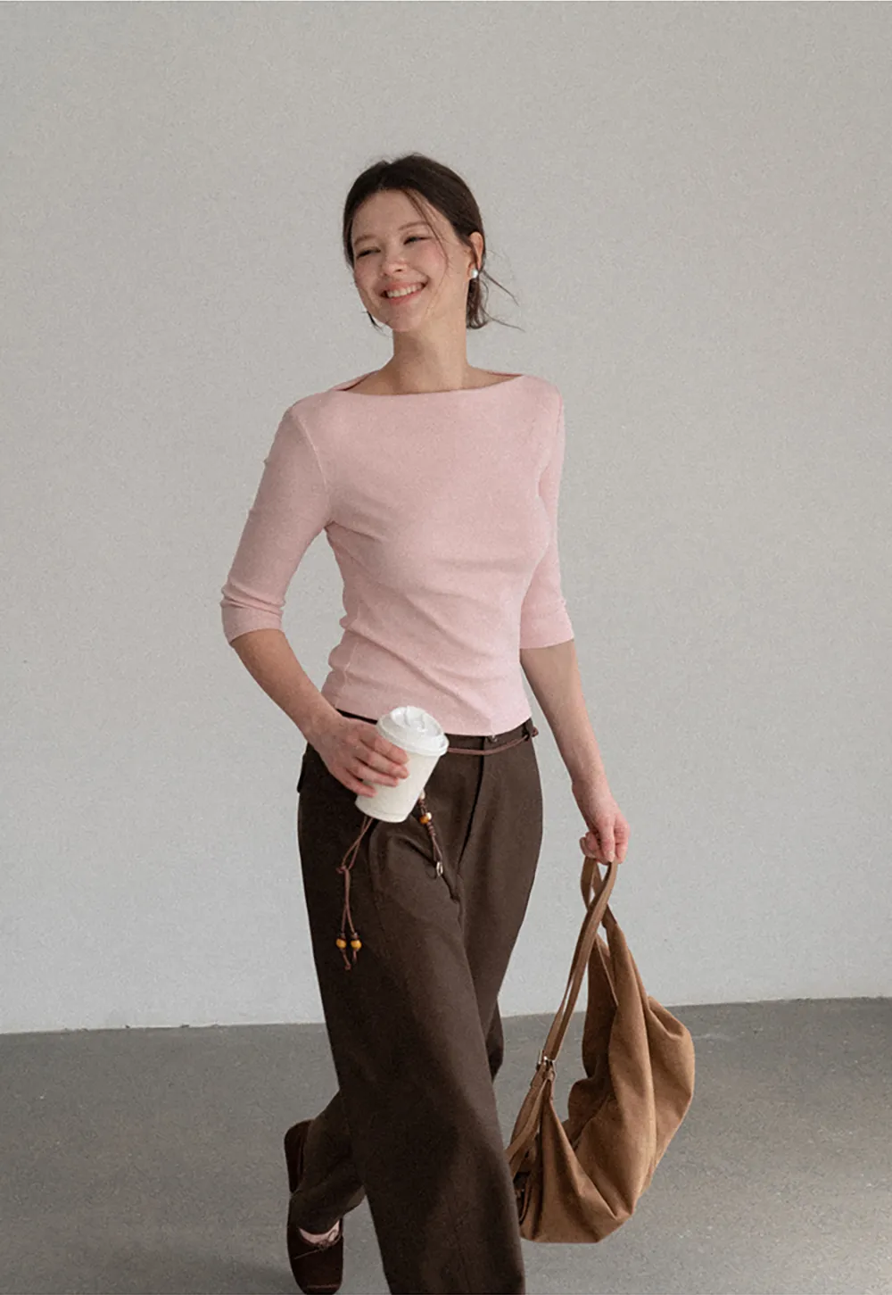 Wide Leg High Waist Belted Casual Pants