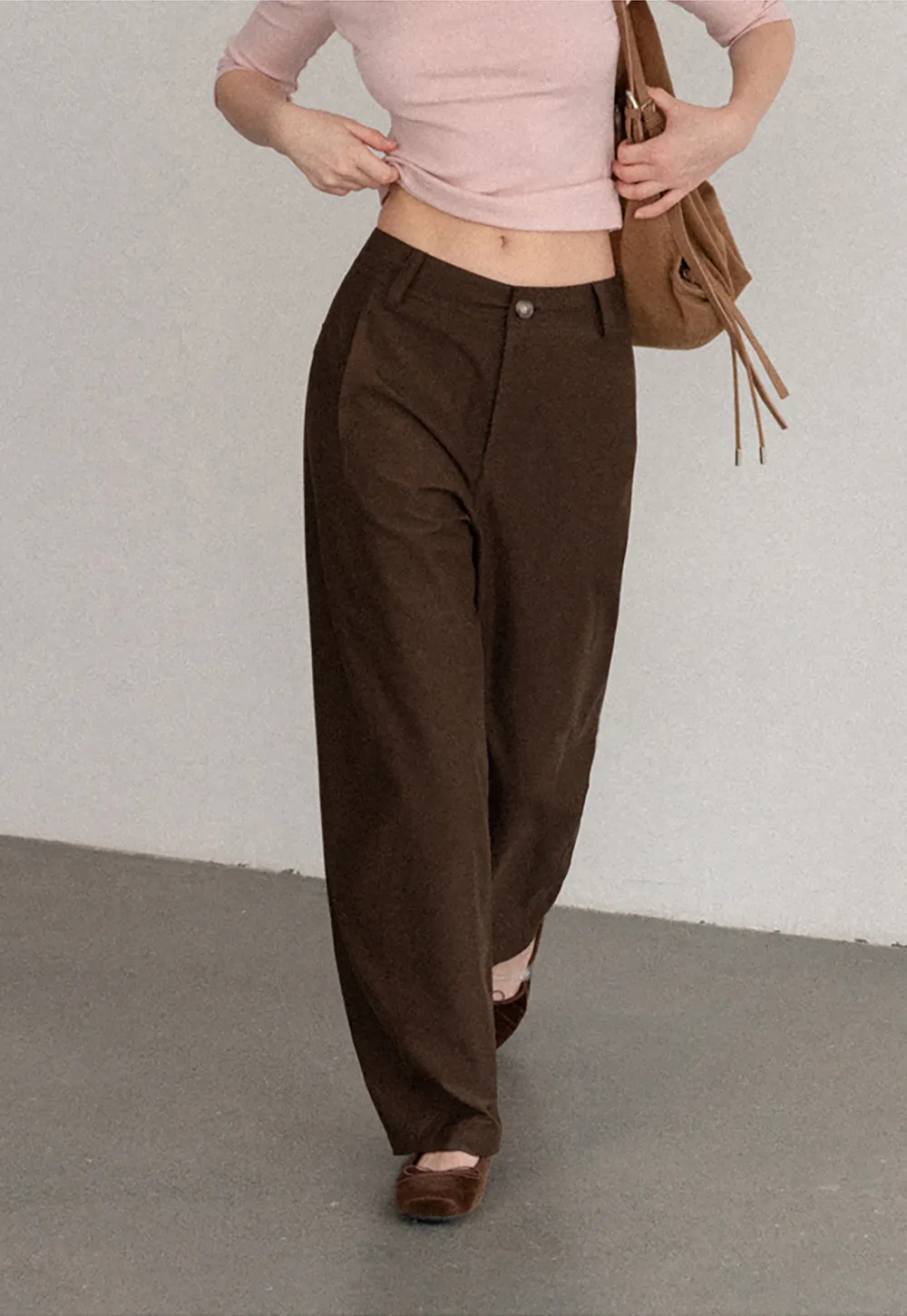 Wide Leg High Waist Belted Casual Pants