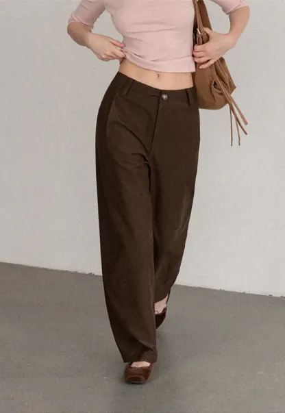 Wide Leg High Waist Belted Casual Pants