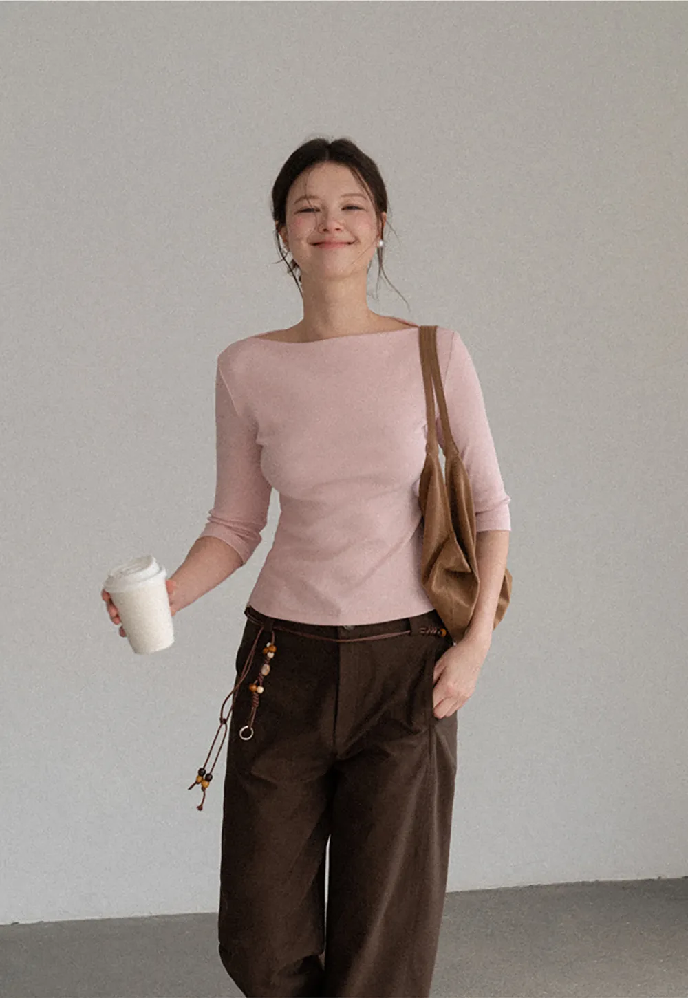 Wide Leg High Waist Belted Casual Pants