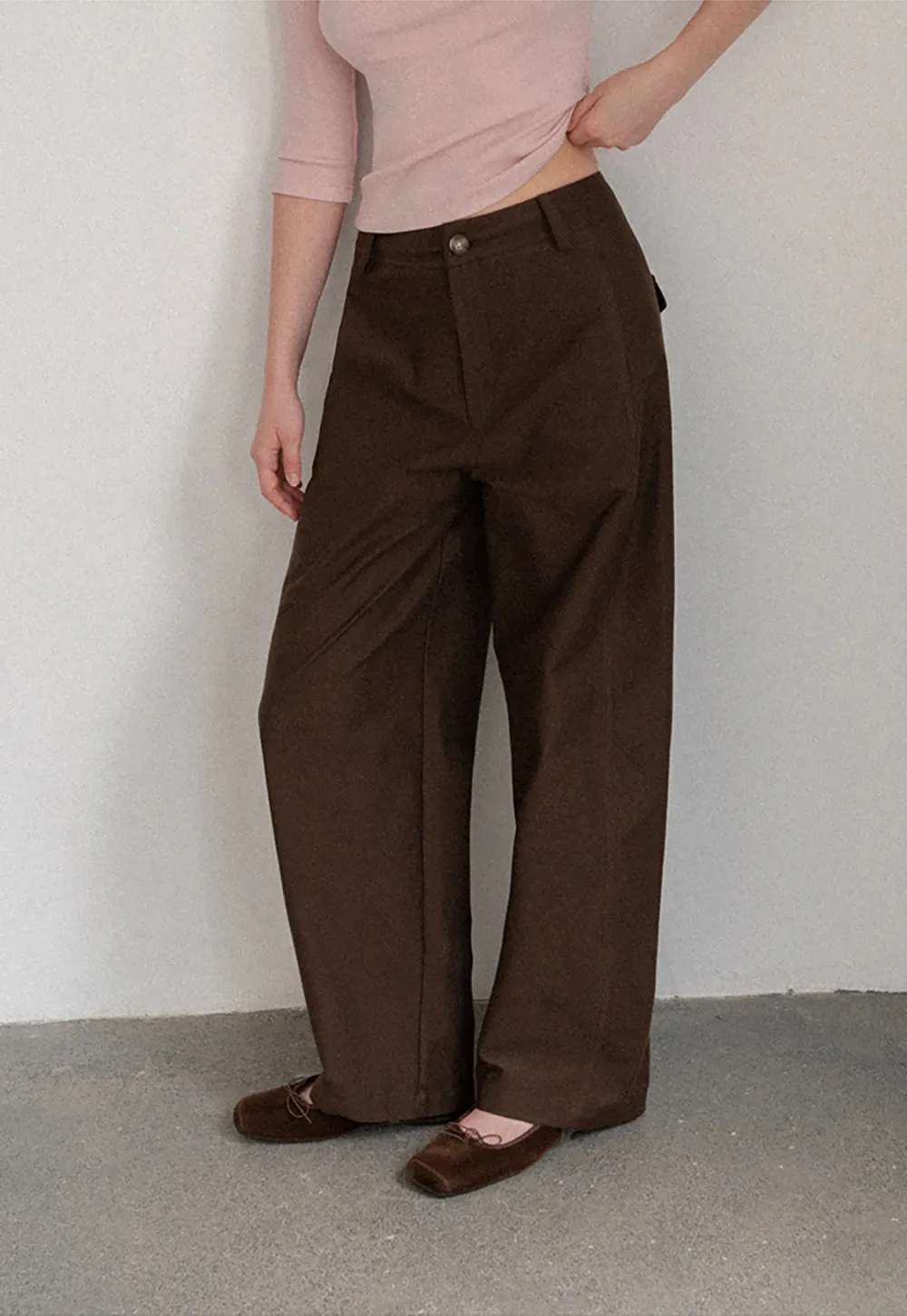 Wide Leg High Waist Belted Casual Pants