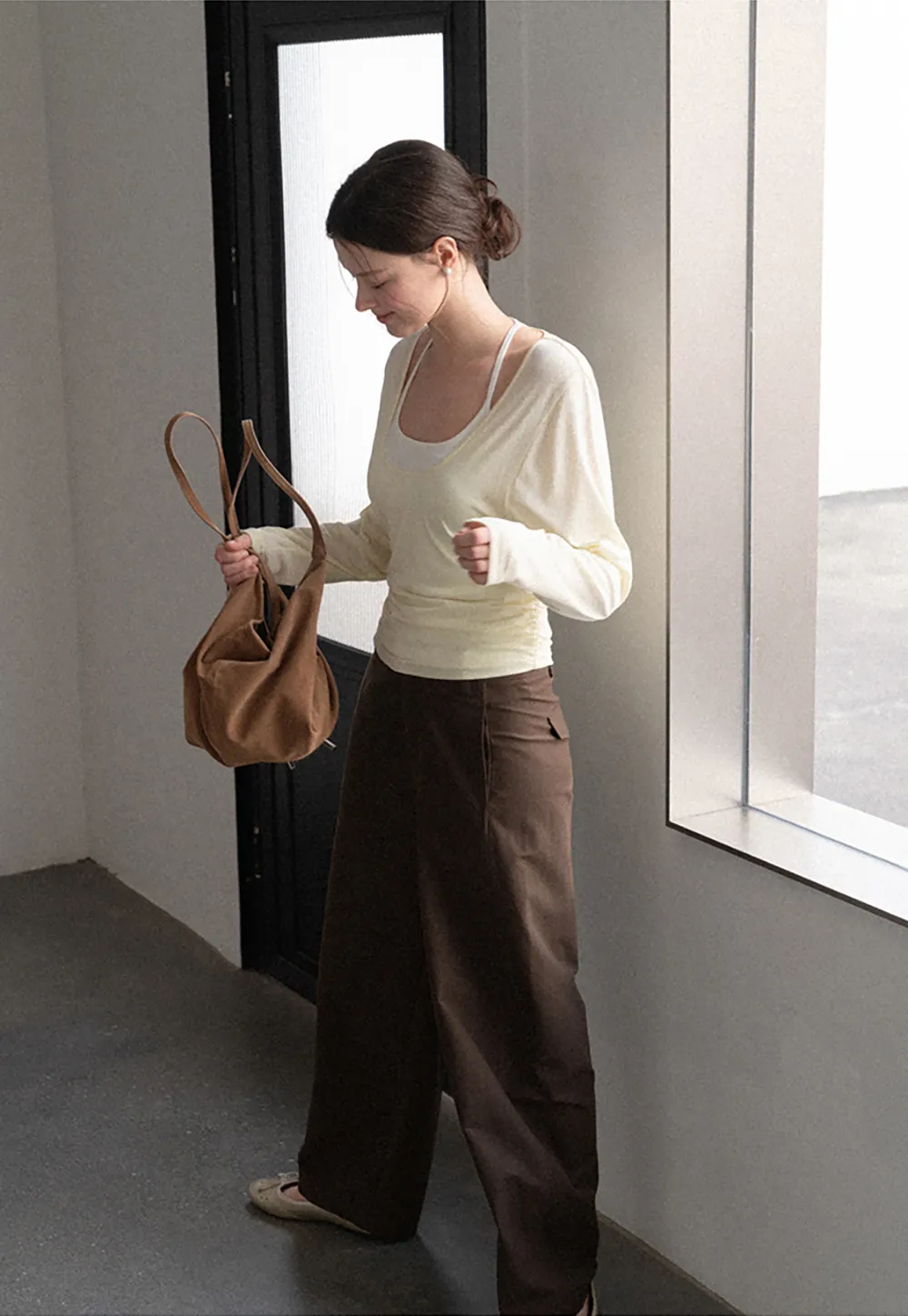 Wide Leg High Waist Belted Casual Pants