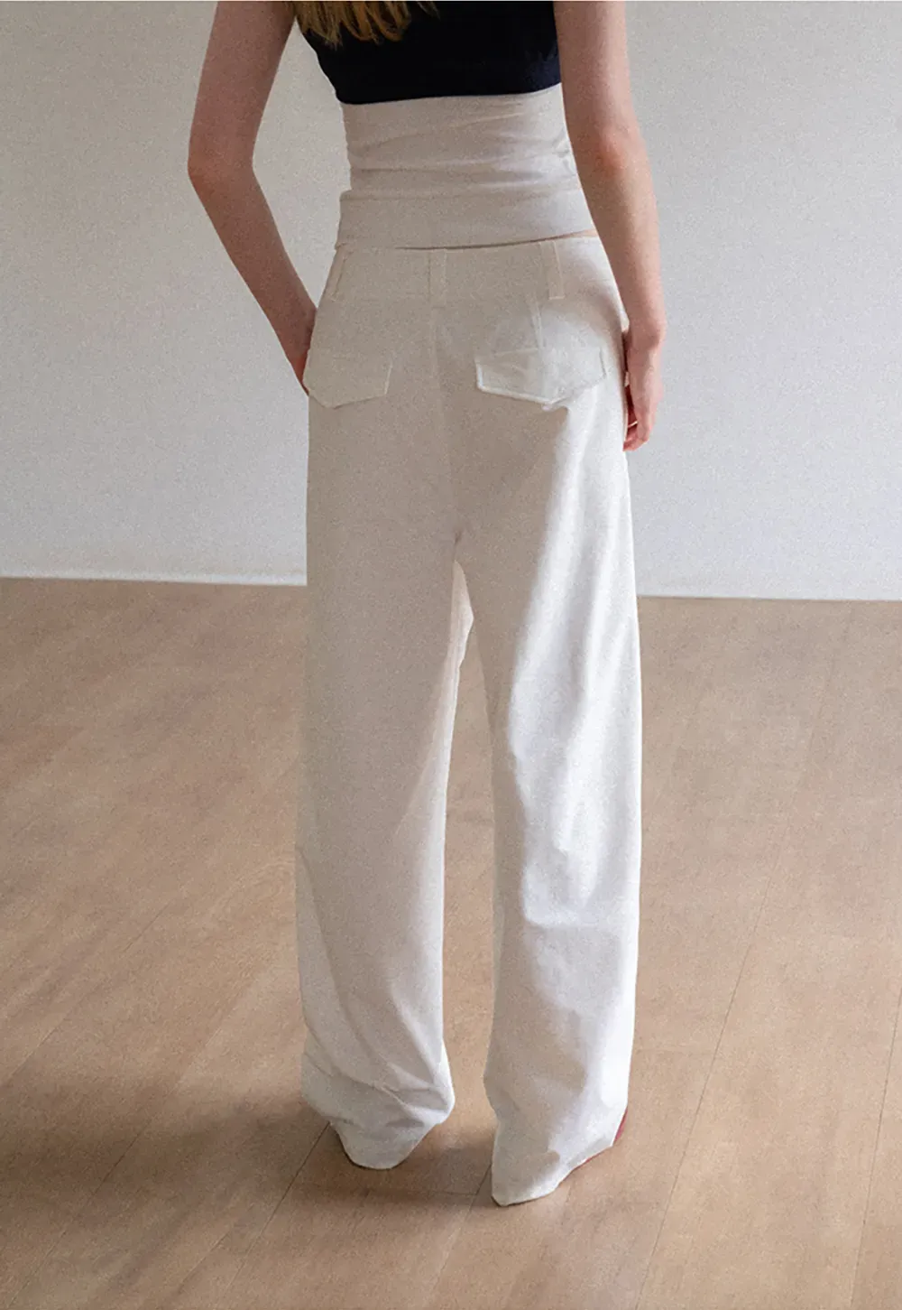 Wide Leg High Waist Belted Casual Pants