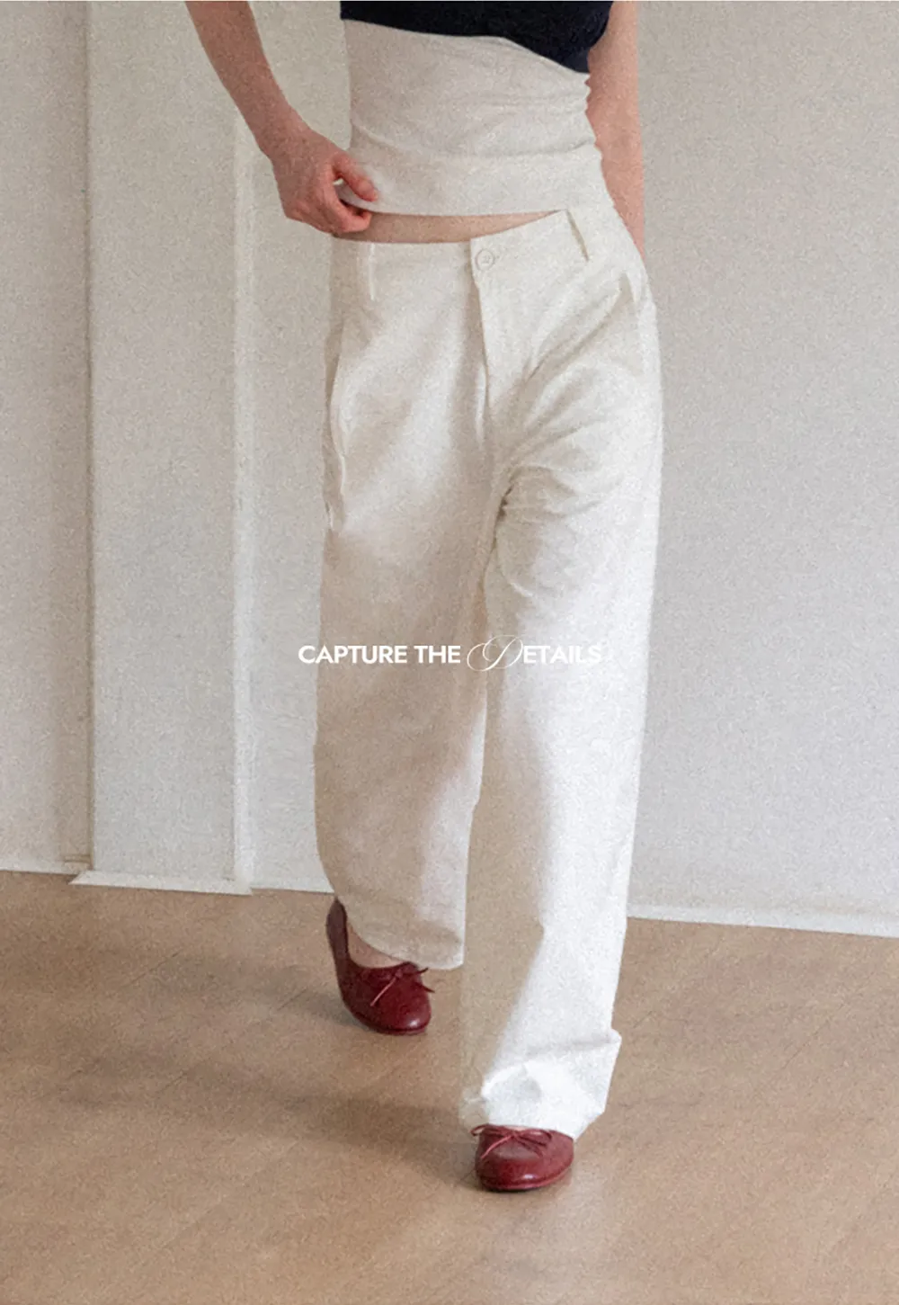 Wide Leg High Waist Belted Casual Pants