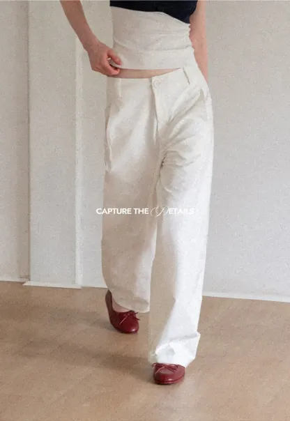 Wide Leg High Waist Belted Casual Pants