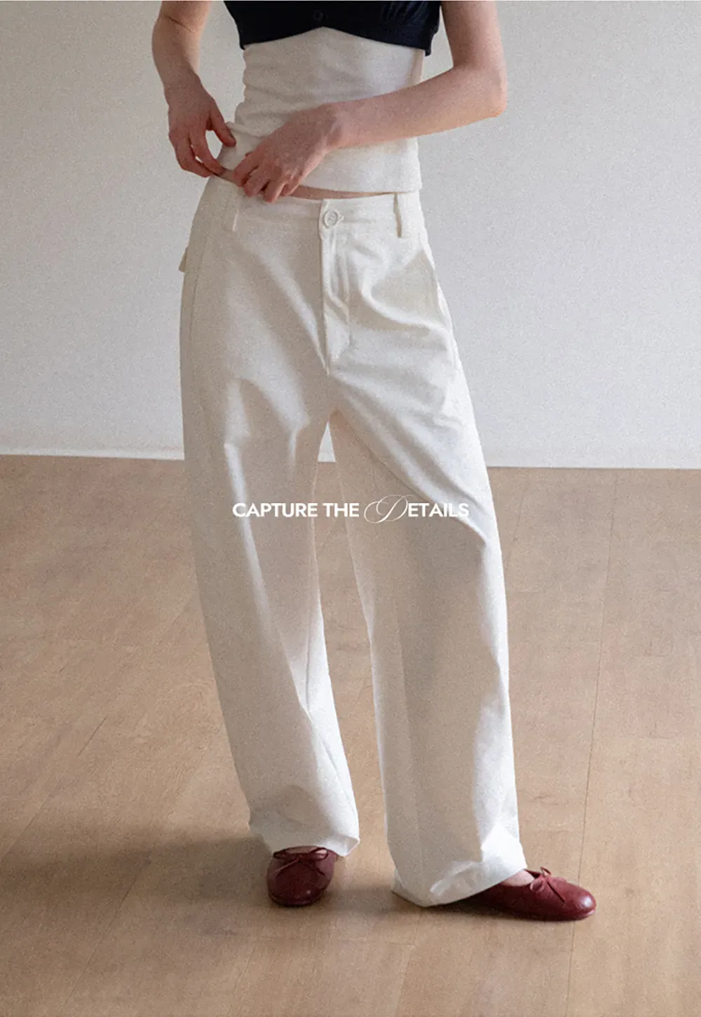 Wide Leg High Waist Belted Casual Pants