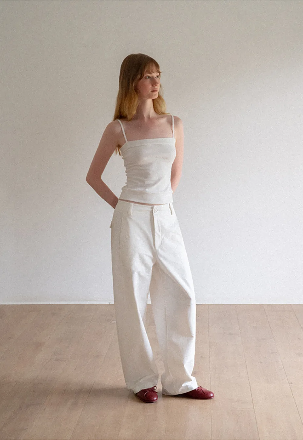 Wide Leg High Waist Belted Casual Pants