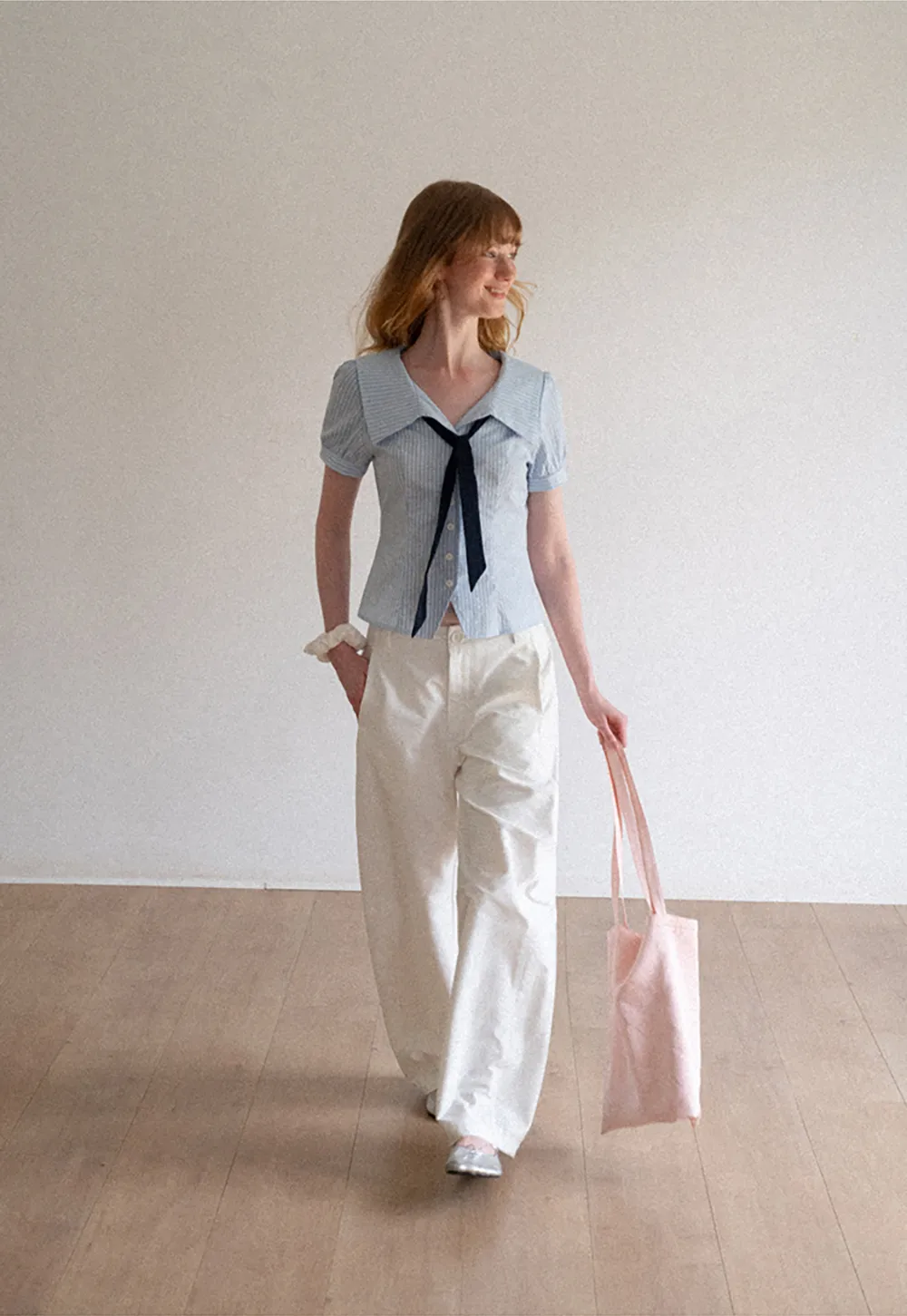 Wide Leg High Waist Belted Casual Pants