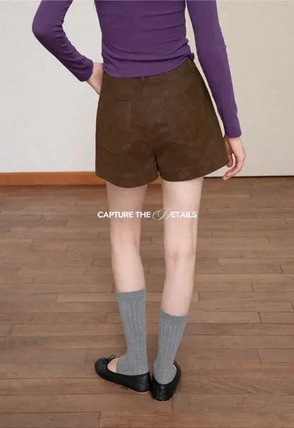 High Waist Corduroy Shorts