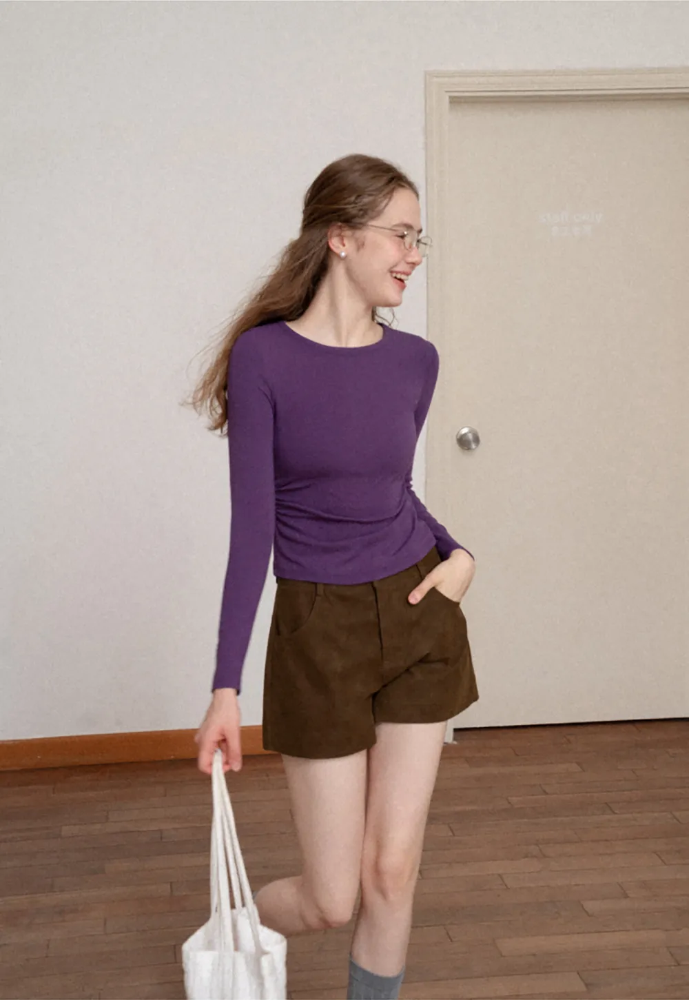 High Waist Corduroy Shorts