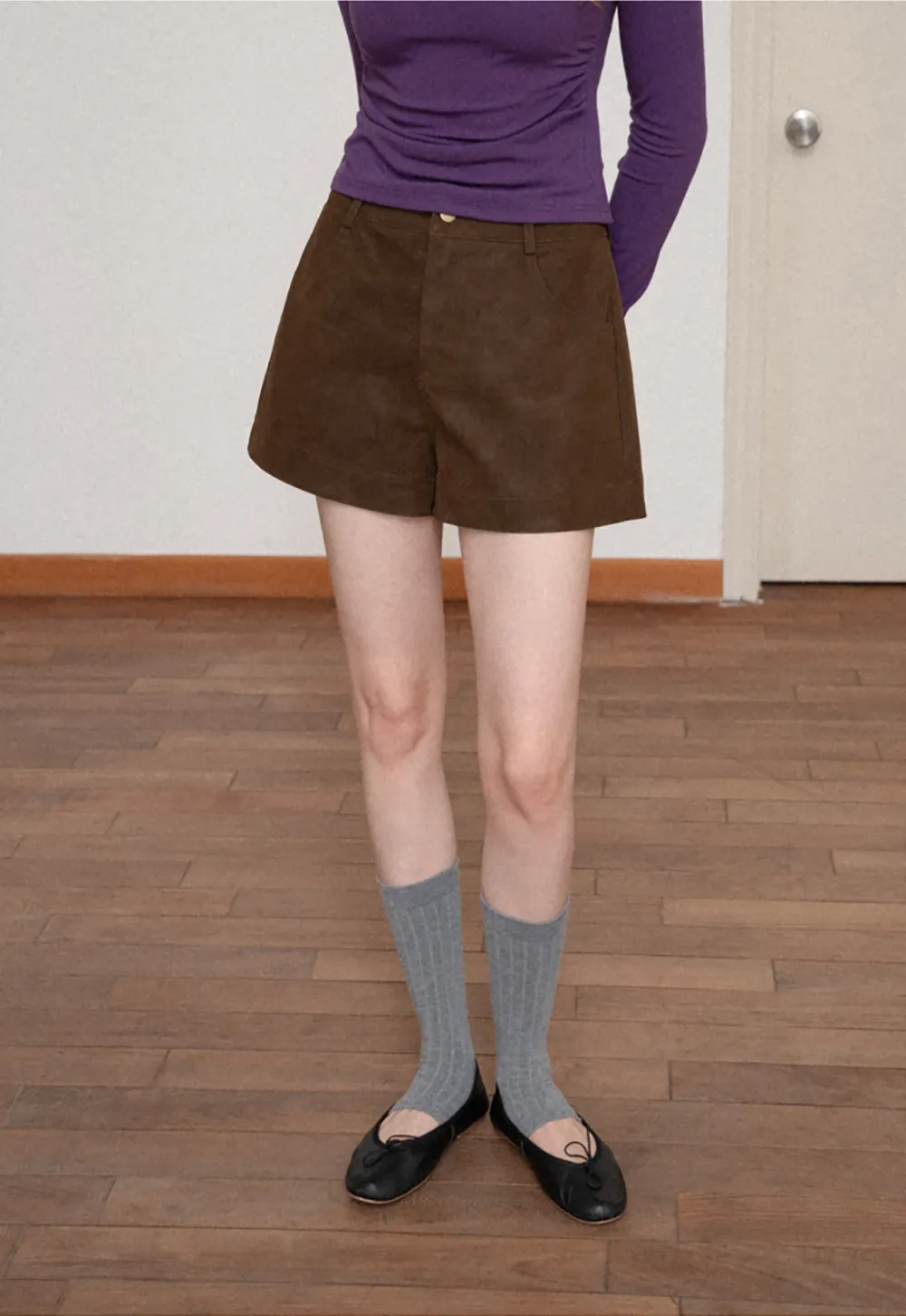High Waist Corduroy Shorts