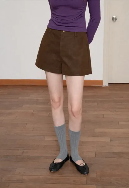 High Waist Corduroy Shorts