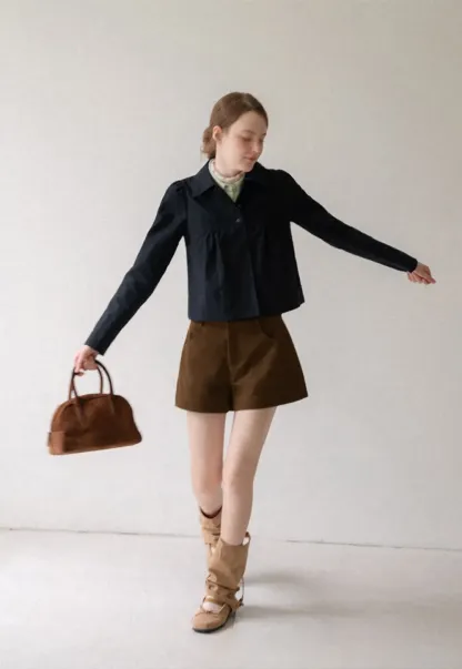 High Waist Corduroy Shorts
