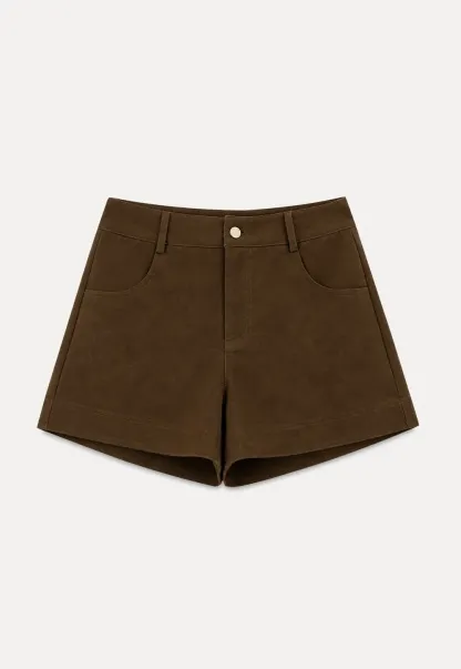 High Waist Corduroy Shorts