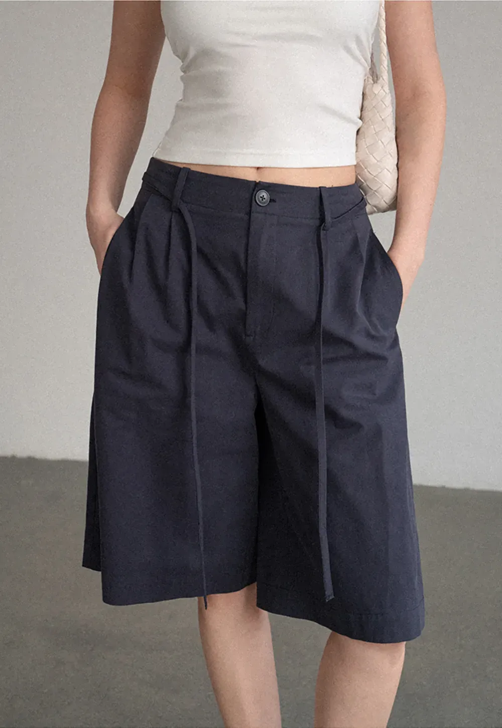 High Waist Pleated Wide Leg Casual Pants