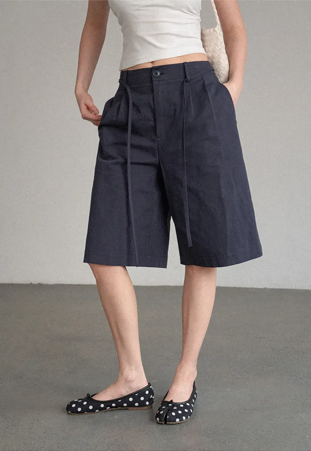 High Waist Pleated Wide Leg Casual Pants