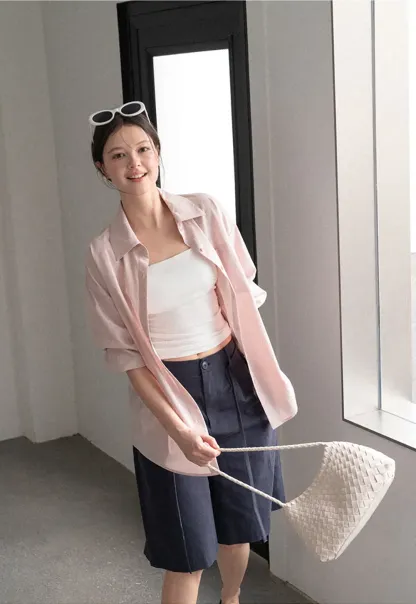 High Waist Pleated Wide Leg Casual Pants