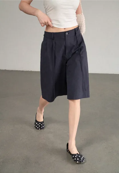 High Waist Pleated Wide Leg Casual Pants