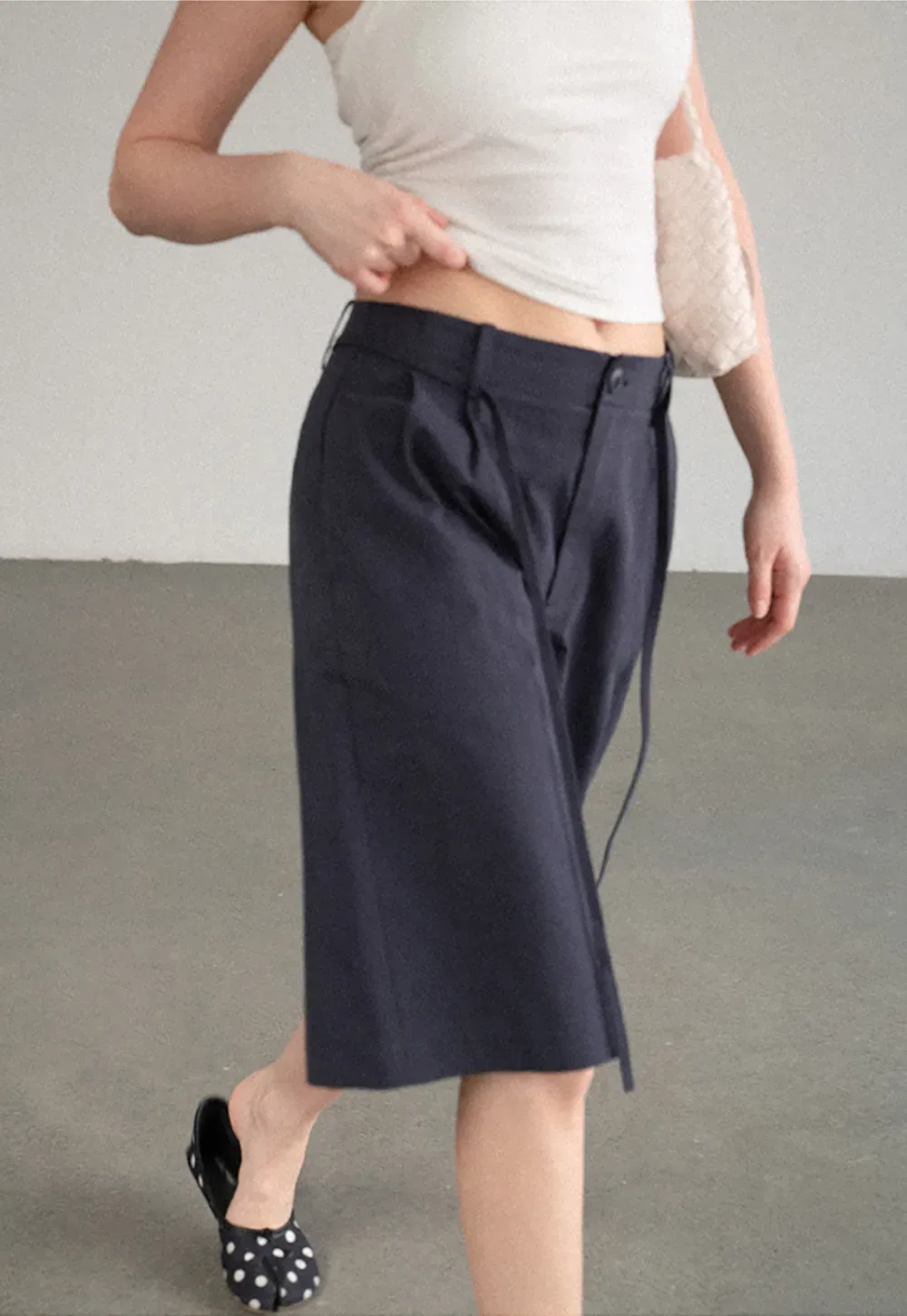 High Waist Pleated Wide Leg Casual Pants