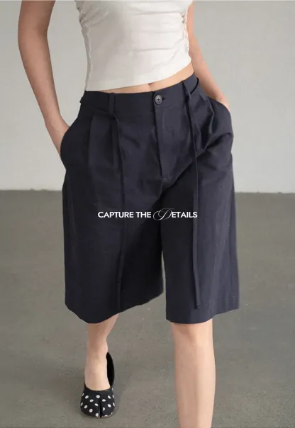 High Waist Pleated Wide Leg Casual Pants