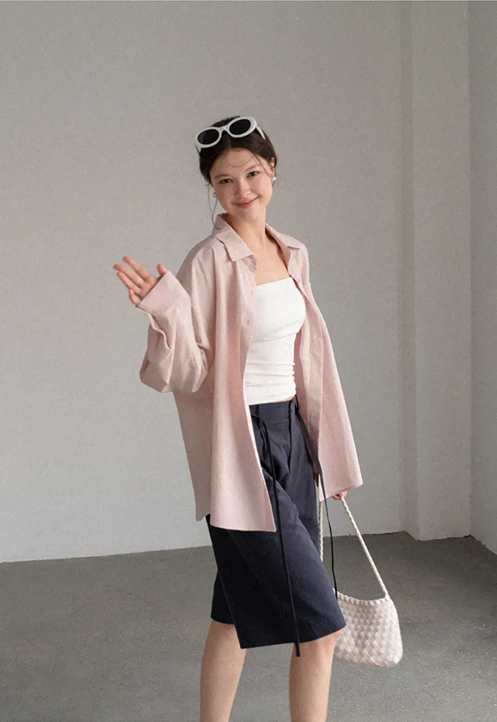 High Waist Pleated Wide Leg Casual Pants