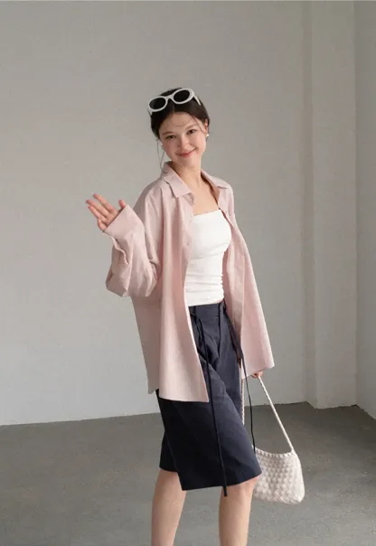 High Waist Pleated Wide Leg Casual Pants
