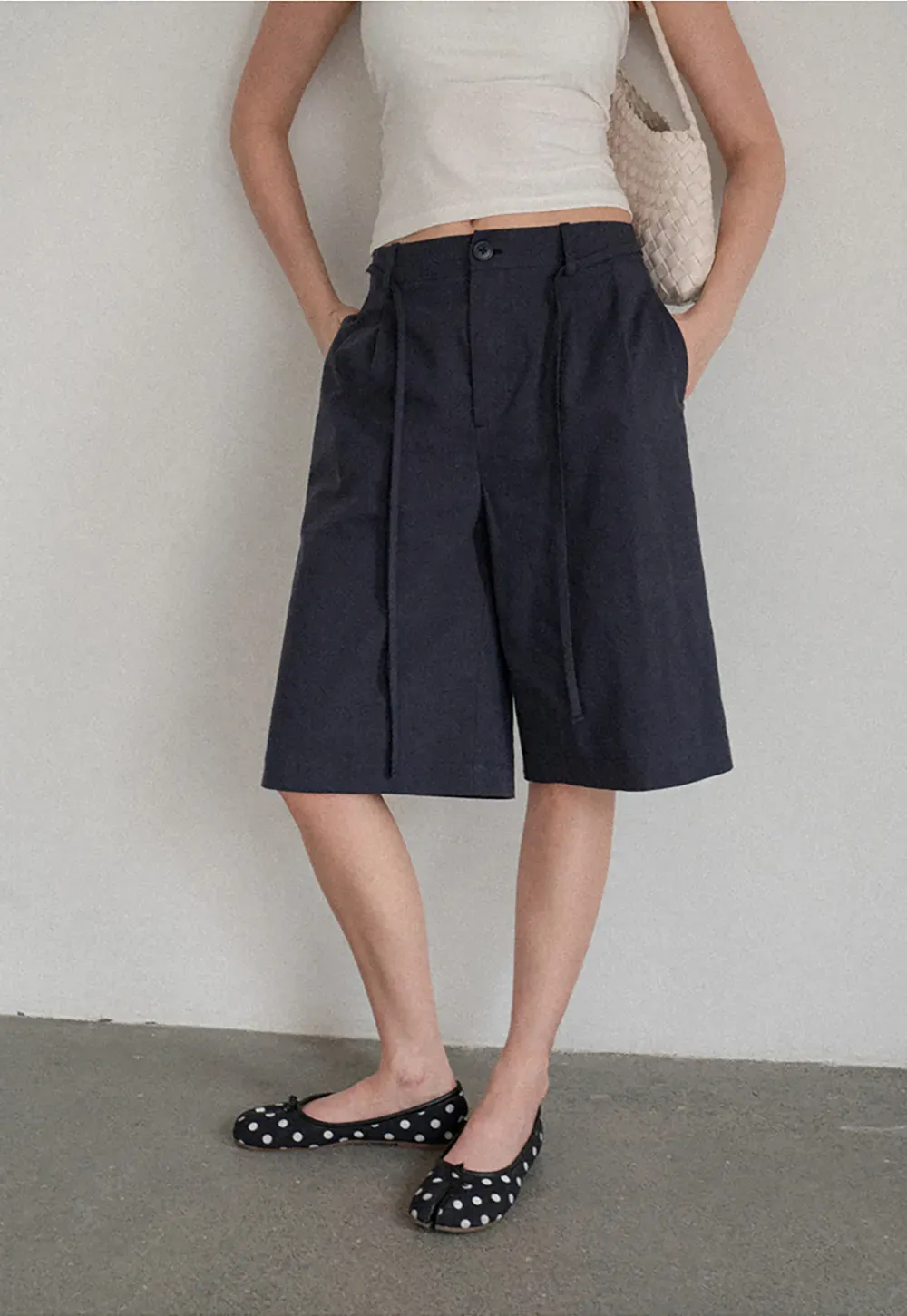 High Waist Pleated Wide Leg Casual Pants
