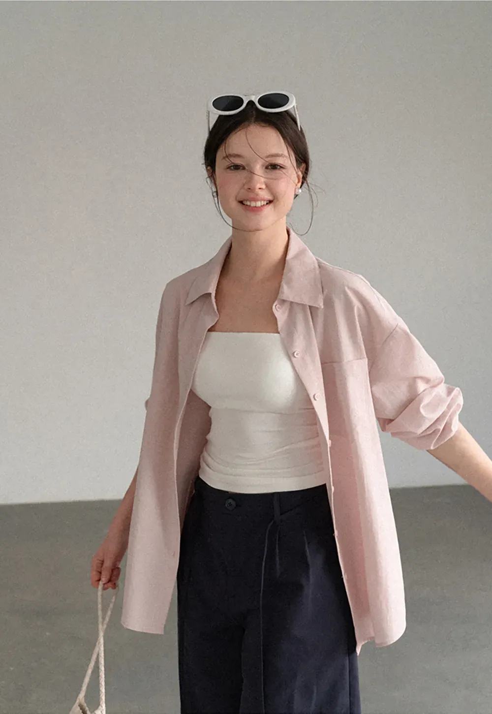 High Waist Pleated Wide Leg Casual Pants