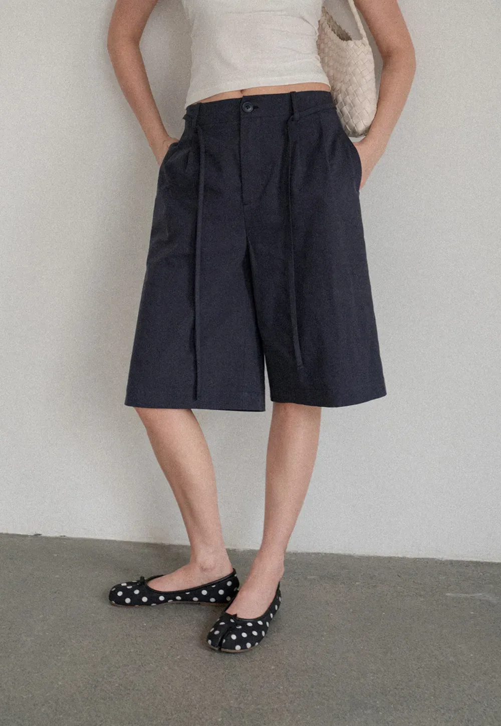 High Waist Pleated Wide Leg Casual Pants