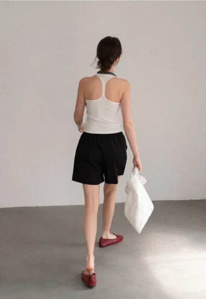 Drawstring Waist Relaxed Fit Casual Shorts