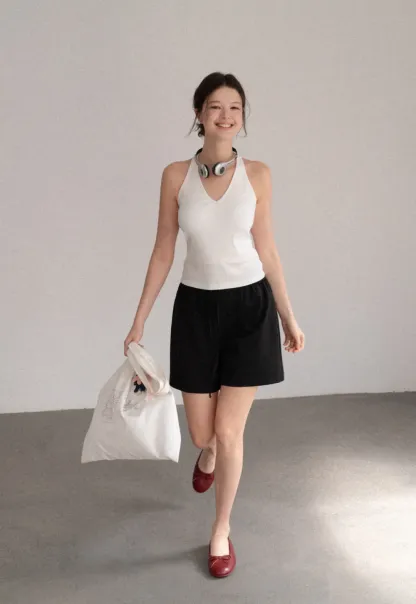 Drawstring Waist Relaxed Fit Casual Shorts