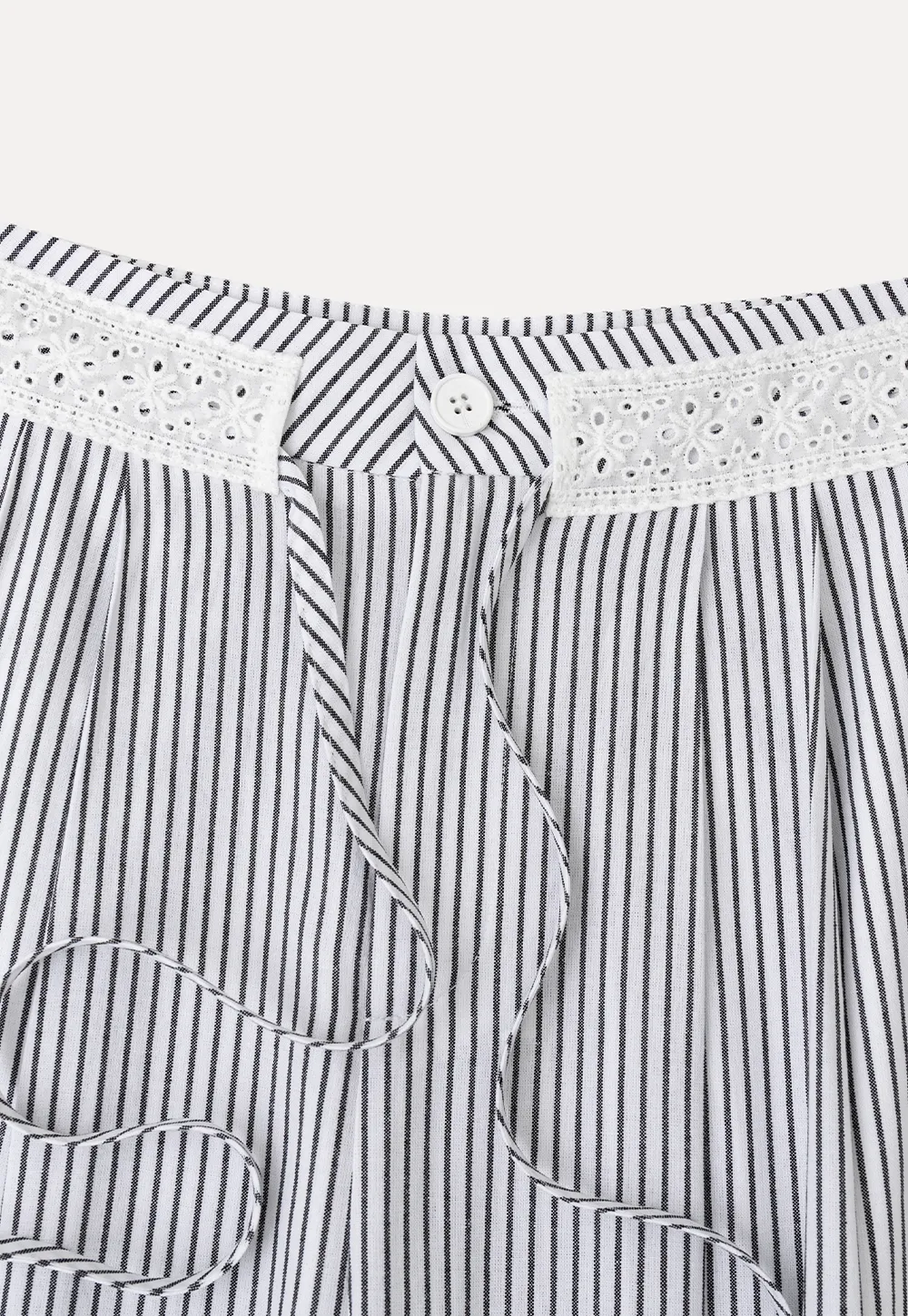 High Waist Pleated Wide Leg Striped Casual Pants