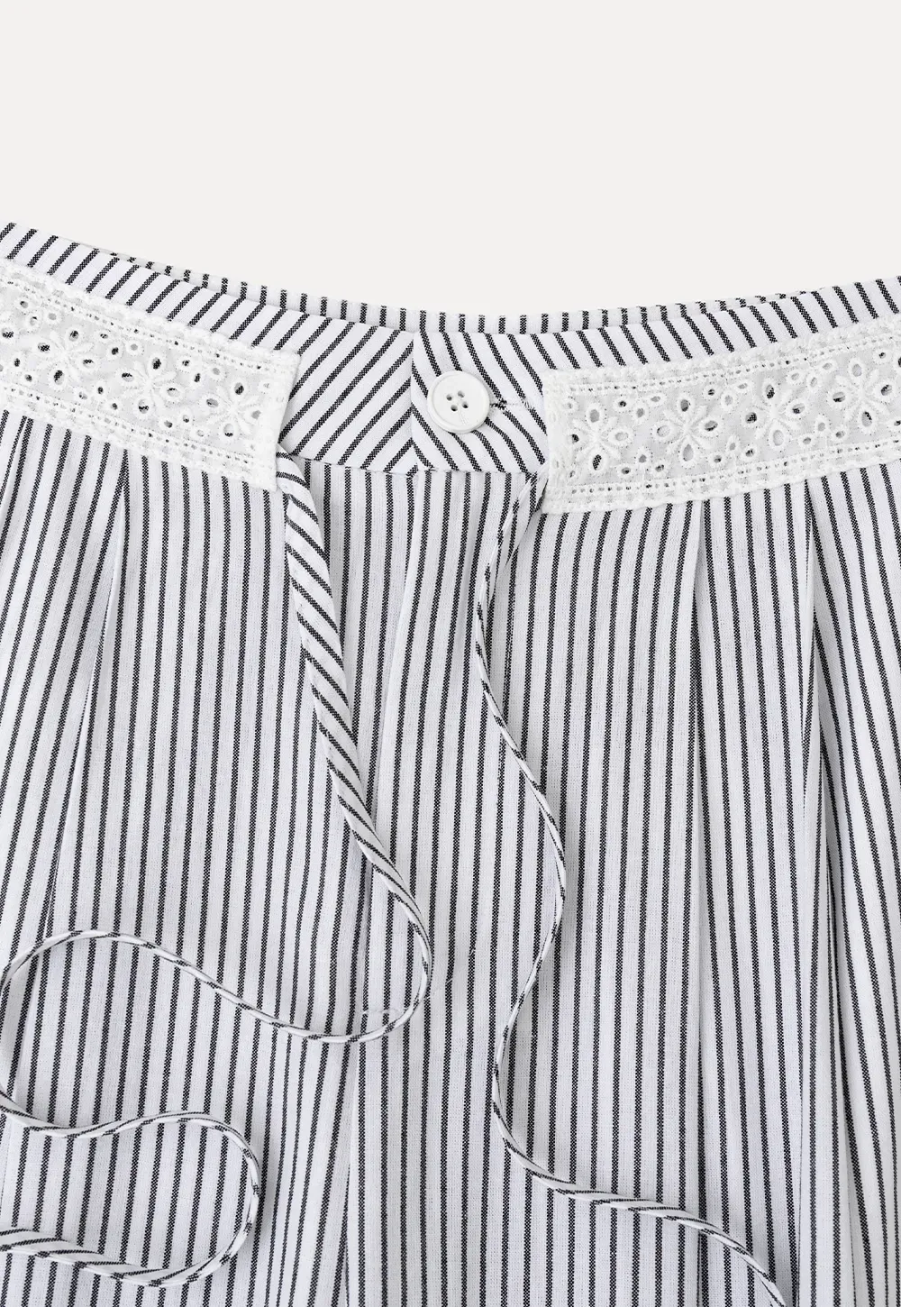 High Waist Pleated Wide Leg Striped Casual Pants