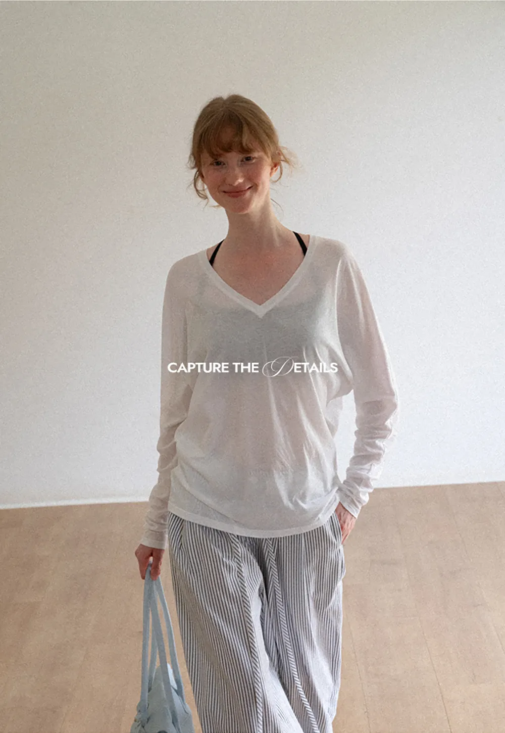 High Waist Pleated Wide Leg Striped Casual Pants