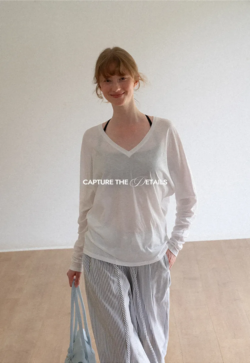 High Waist Pleated Wide Leg Striped Casual Pants