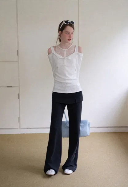 Wide Leg Flared Casual Pants