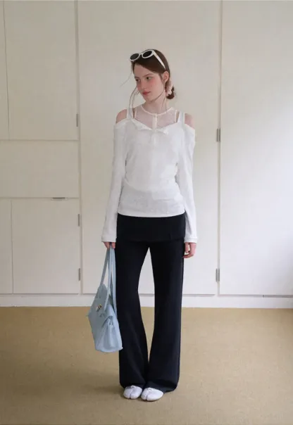 Wide Leg Flared Casual Pants