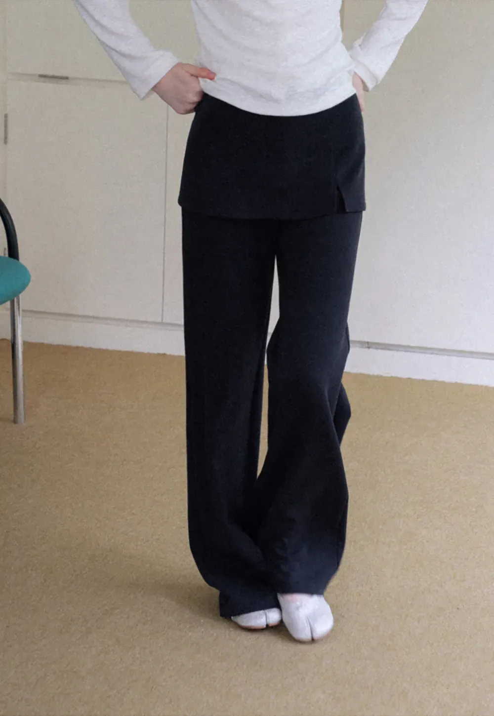 Wide Leg Flared Casual Pants