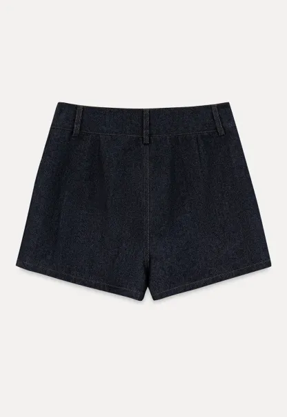 High Waist Double Button Denim A Line Skirt