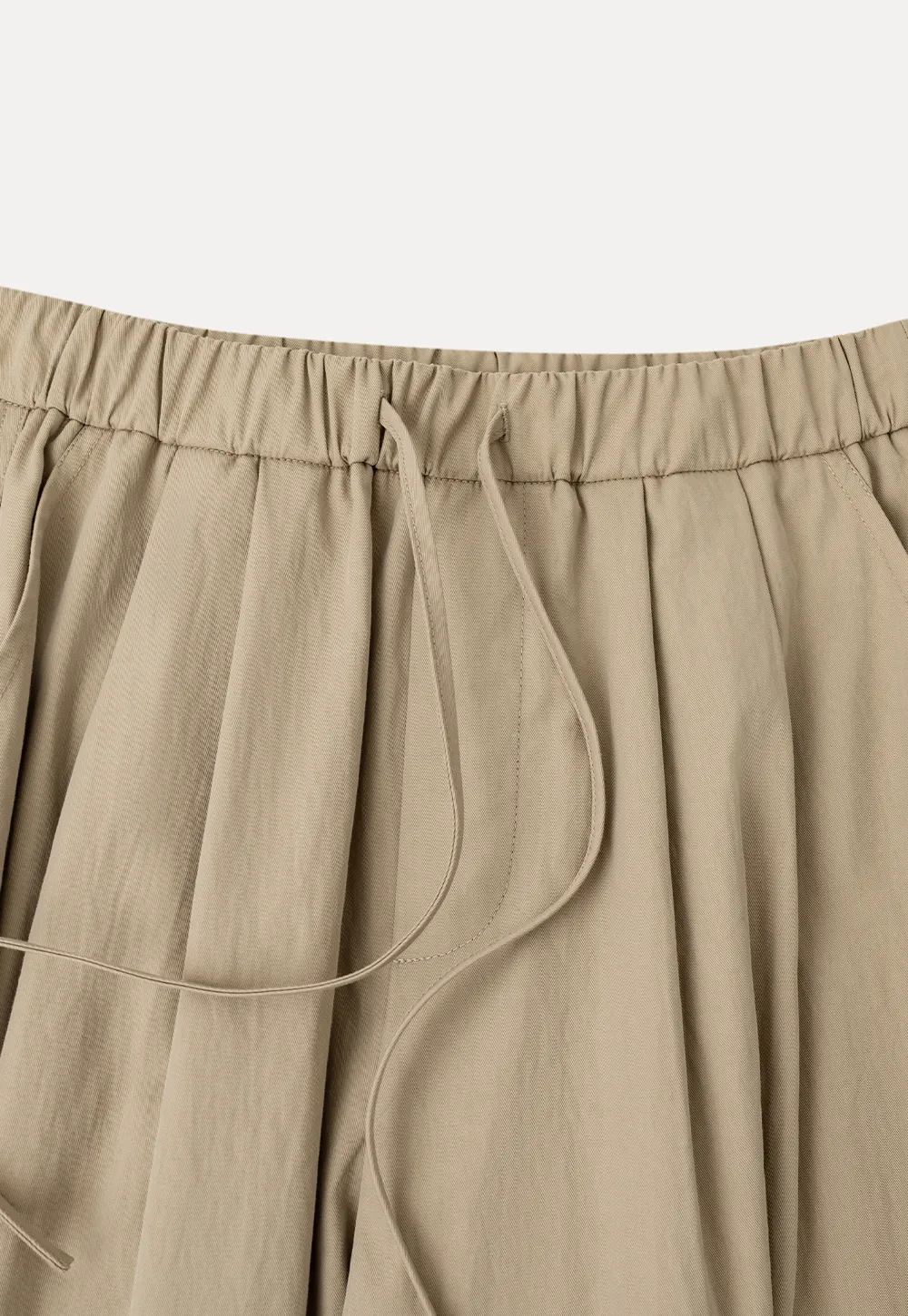 High Waist Drawstring Wide Leg Casual Pants