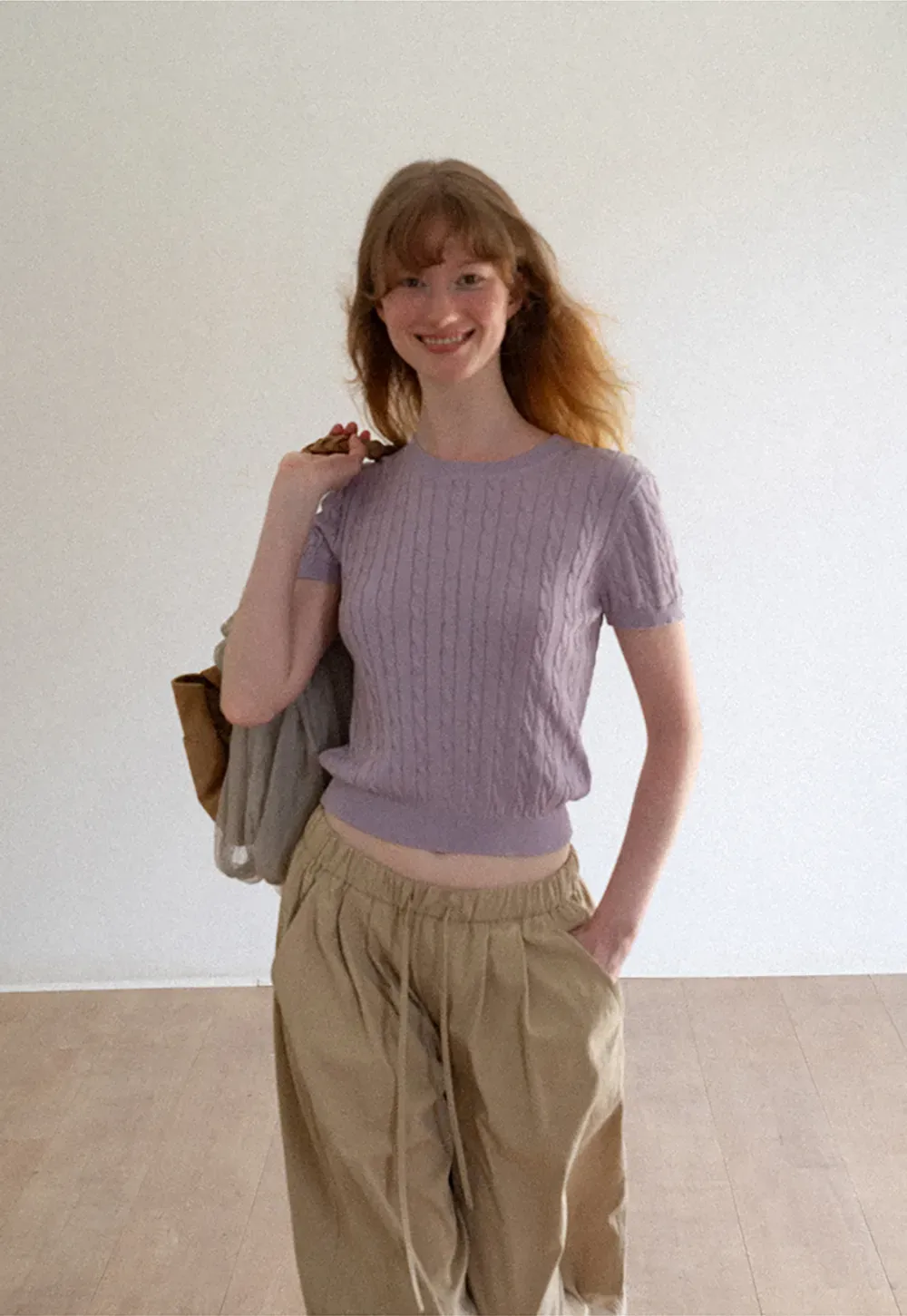 High Waist Drawstring Wide Leg Casual Pants