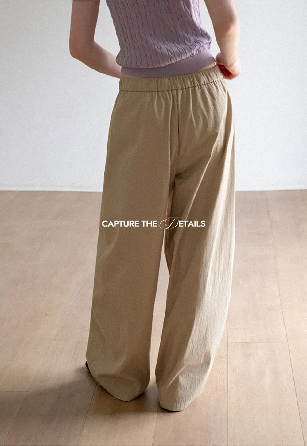 High Waist Drawstring Wide Leg Casual Pants