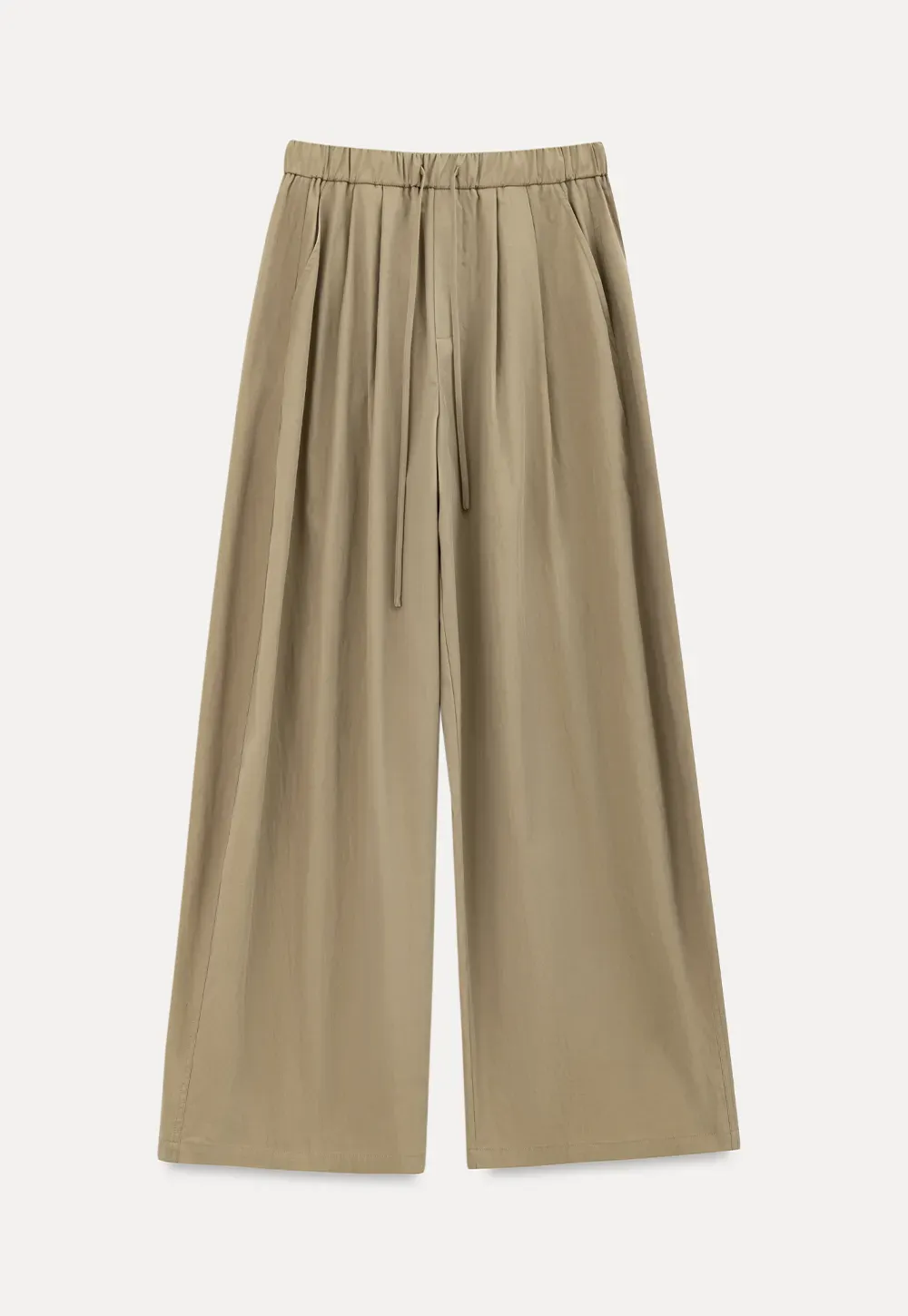 High Waist Drawstring Wide Leg Casual Pants
