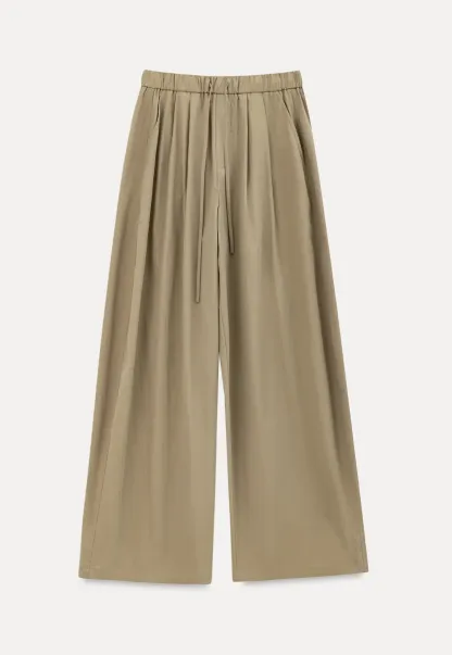 High Waist Drawstring Wide Leg Casual Pants