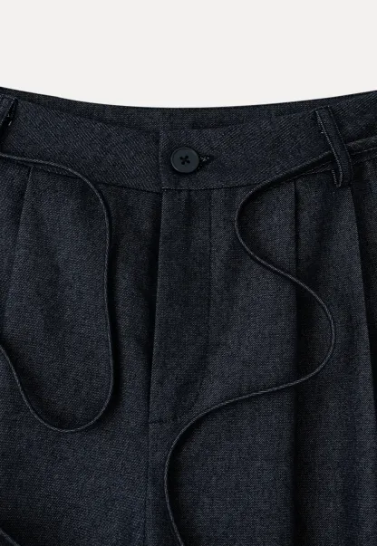 High Waist Pleated Wide Leg Casual Pants