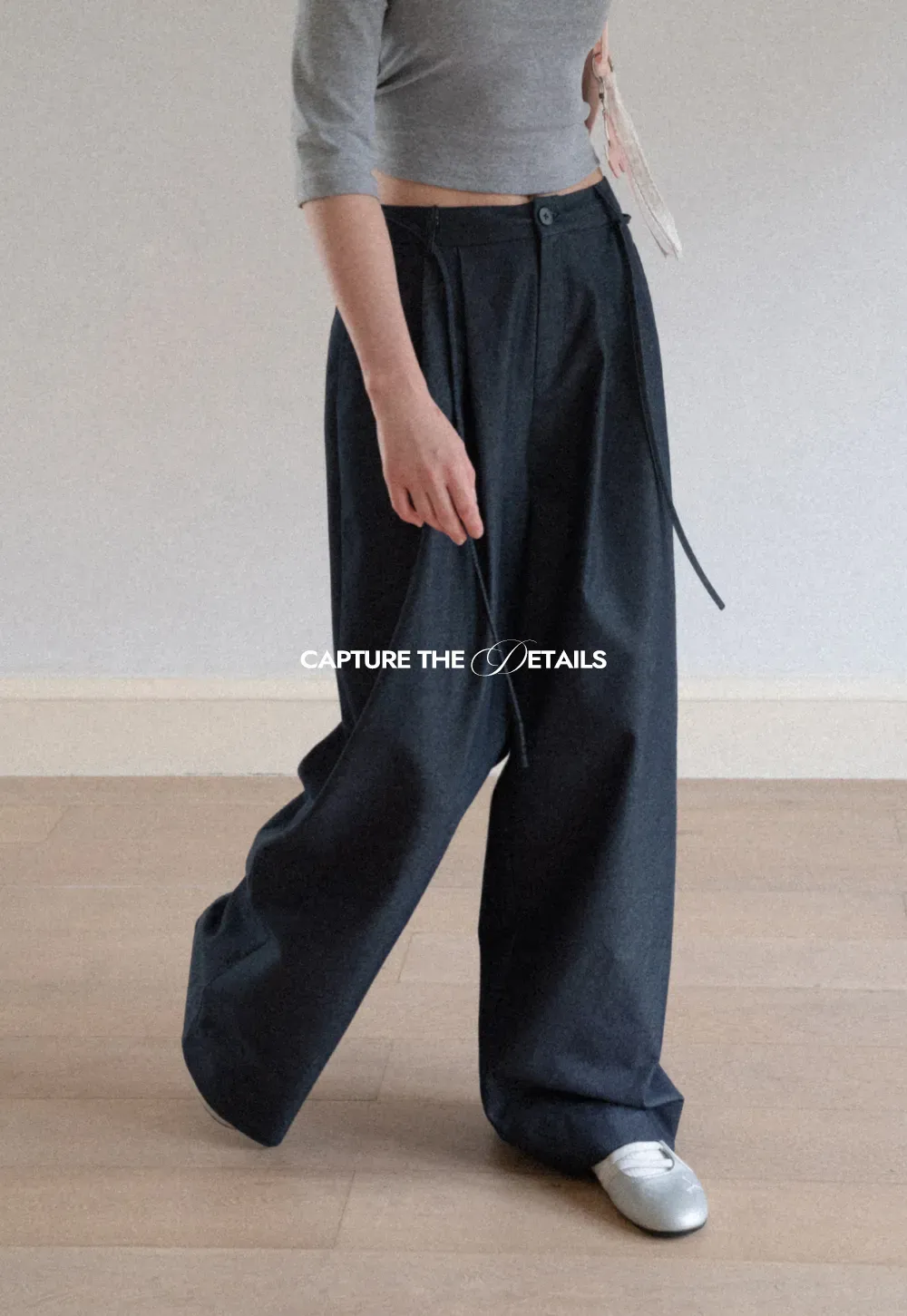 High Waist Pleated Wide Leg Casual Pants