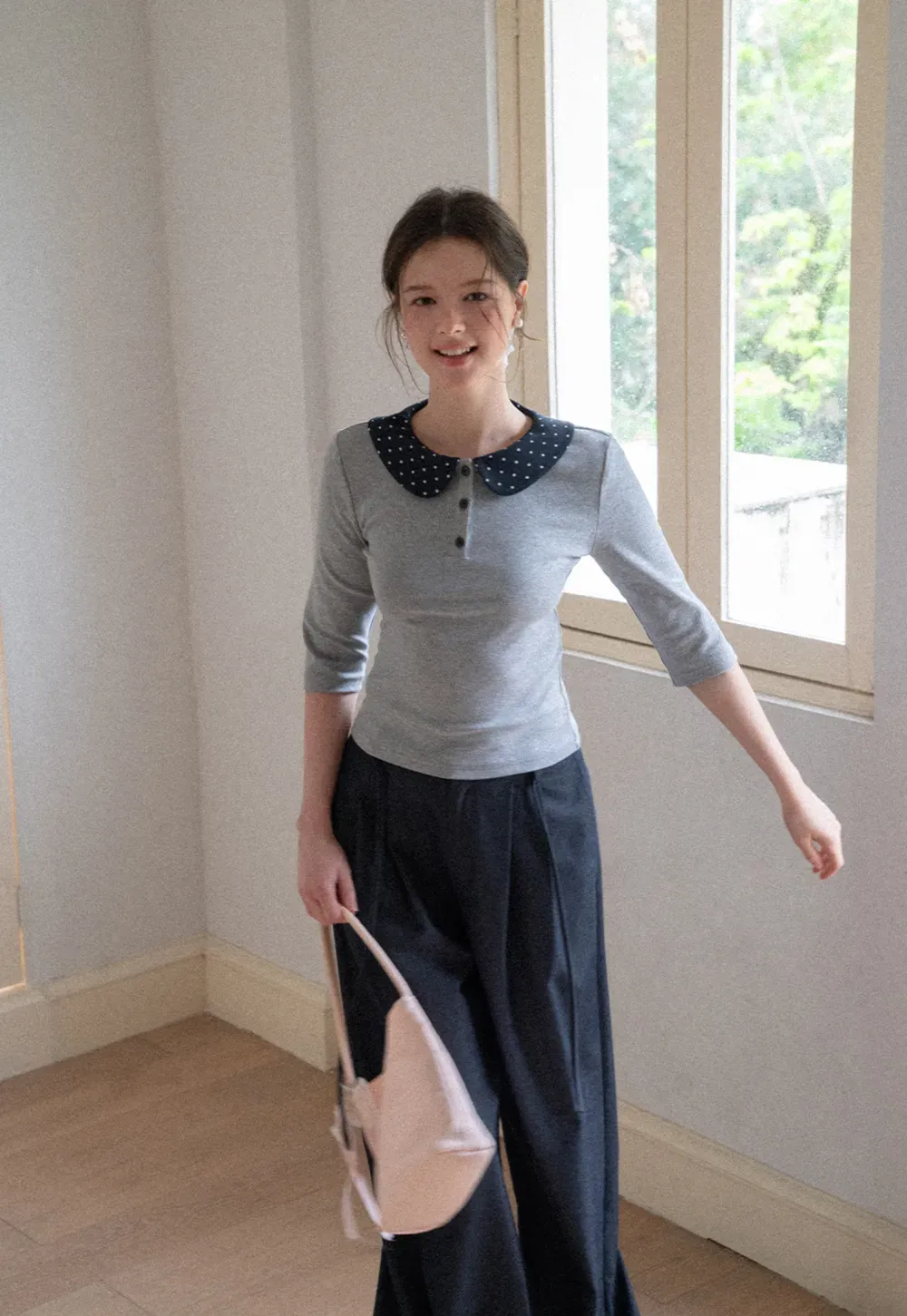 High Waist Pleated Wide Leg Casual Pants
