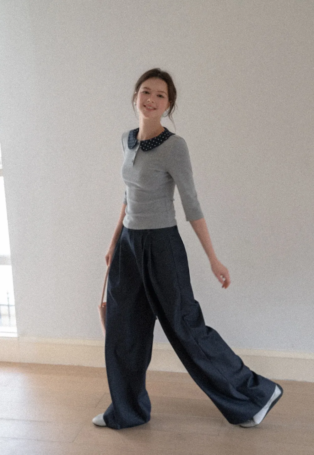High Waist Pleated Wide Leg Casual Pants